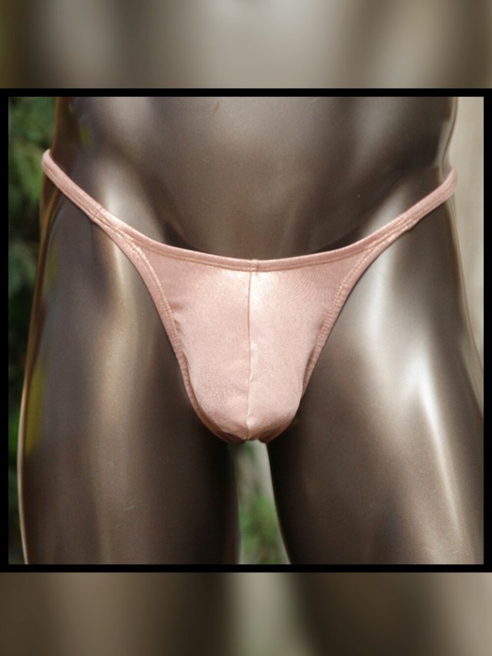 Mens Champage Shiny PUSHOUT THONG handmade